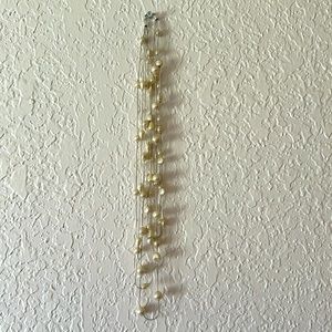 Costume Jewelry Pearl Silver Layered Necklace